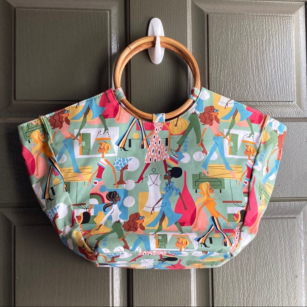 Neiman Marcus Retro Multi Color Handbag Bag Tote